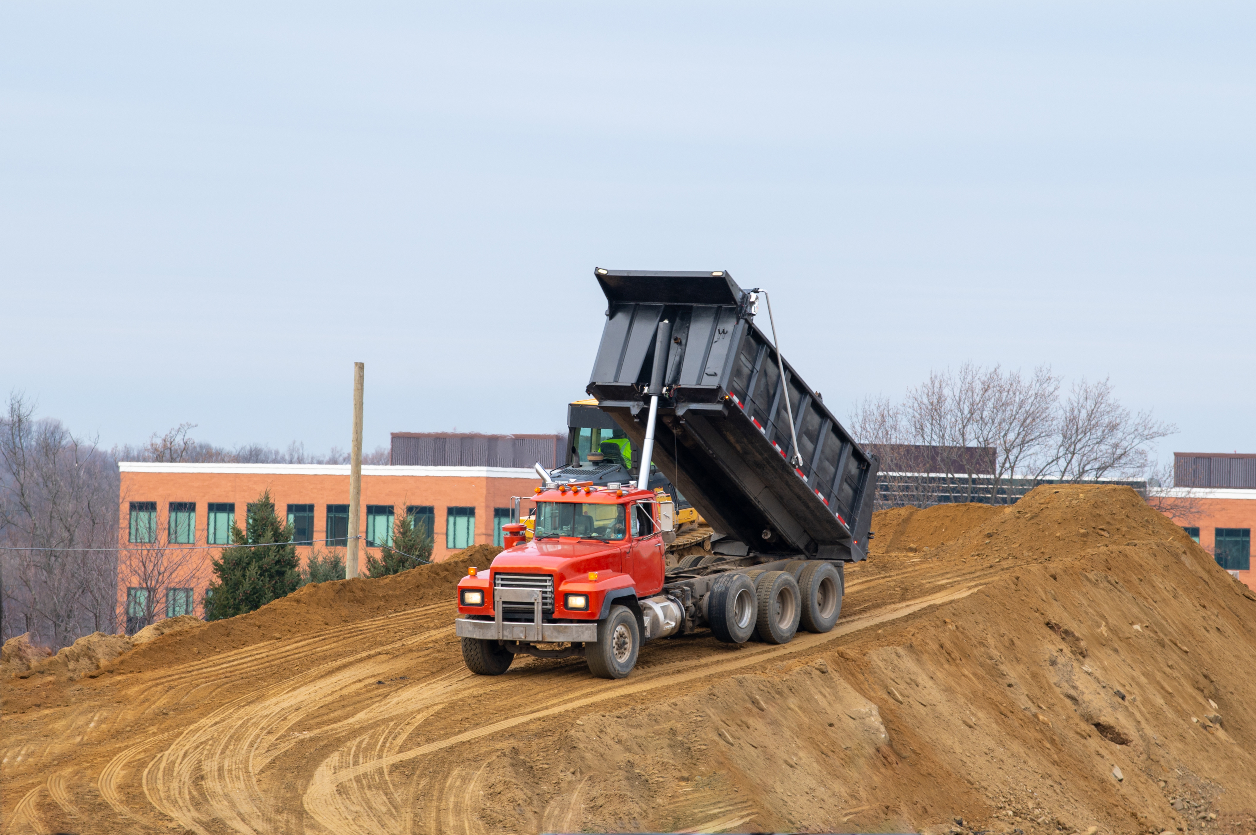 Matias Trucking dump truck in action